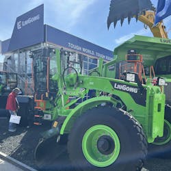 LiuGong 4280DE electric motor grader on display at bauma 2025 LiuGong 4280DE electric motor grader on display at bauma 2025