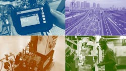 A composite of images depicting how data and connectivity are used in fluid power applications A composite of images depicting how data and connectivity are used in fluid power applications