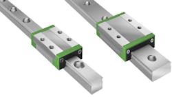 A product image of the Schaeffler’s KUEM miniature linear recirculating ball bearing and guideway assemblies A product image of the Schaeffler’s KUEM miniature linear recirculating ball bearing and guideway assemblies