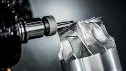 A close up view of metalworking machinery A close up view of metalworking machinery