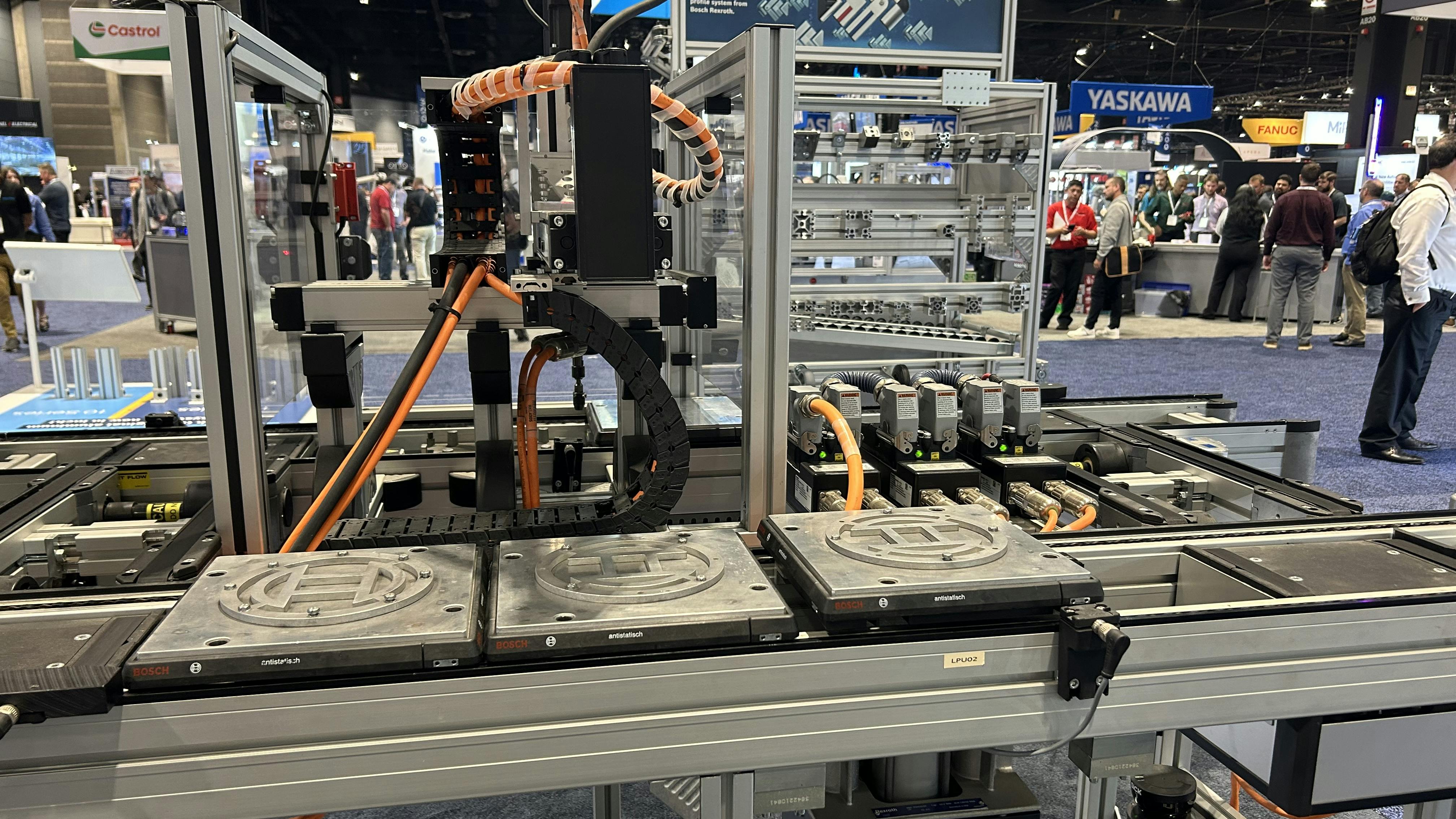 An automated system demonstration on display at Automate 2024