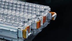 A close up view of a lithium-ion battery pack A close up view of a lithium-ion battery pack