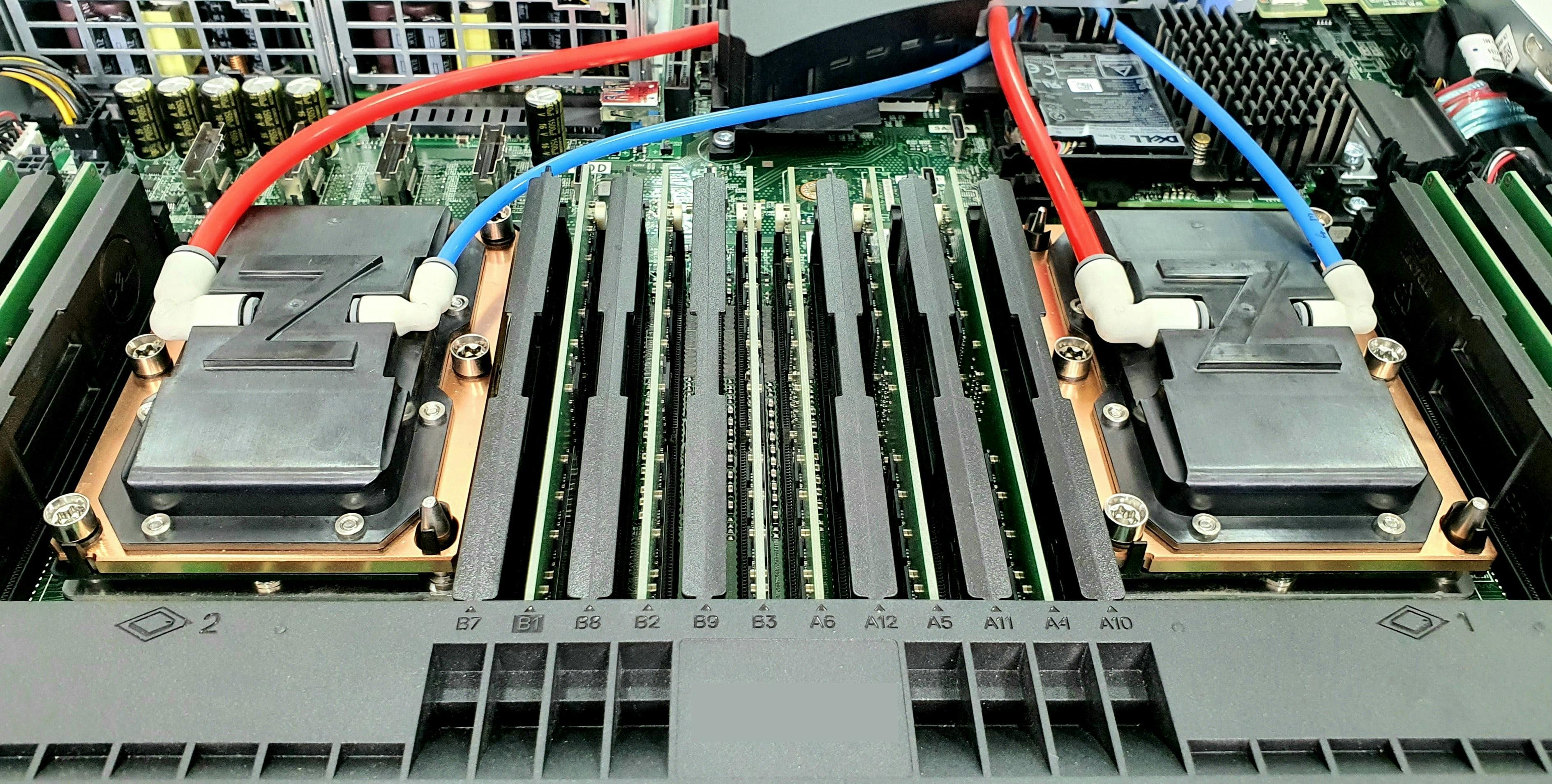 Parker Hannifin hoses being use for direct to chip cooling in a data center