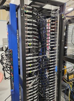 Parker Hannifin quick disconnect couplings on a data center server rack Parker Hannifin quick disconnect couplings on a data center server rack