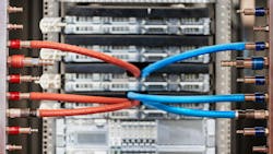 A closeup of Danfoss fluid conveyance components installed in a data center application A closeup of Danfoss fluid conveyance components installed in a data center application