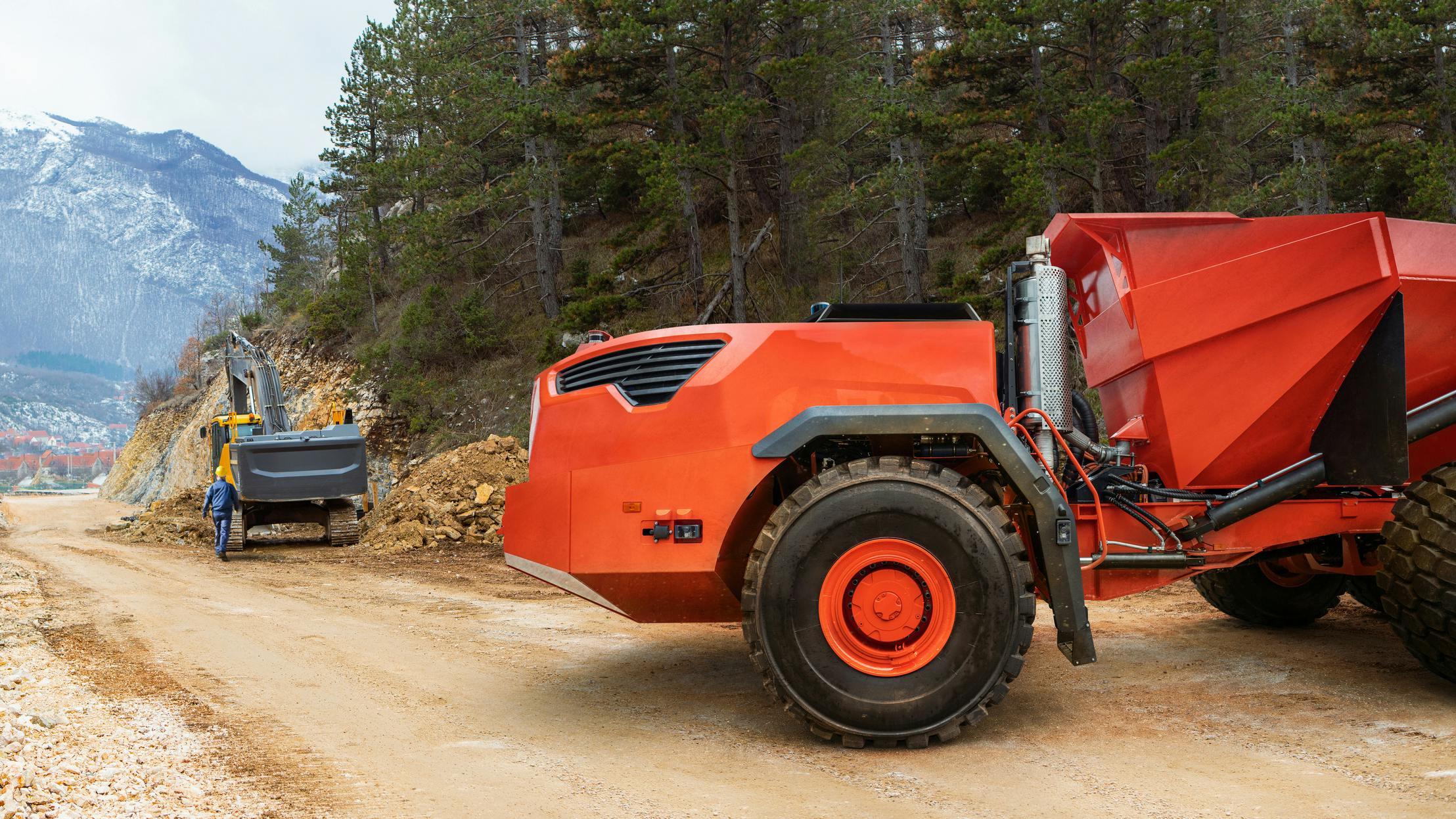 Autonomous construction equipment on a work site