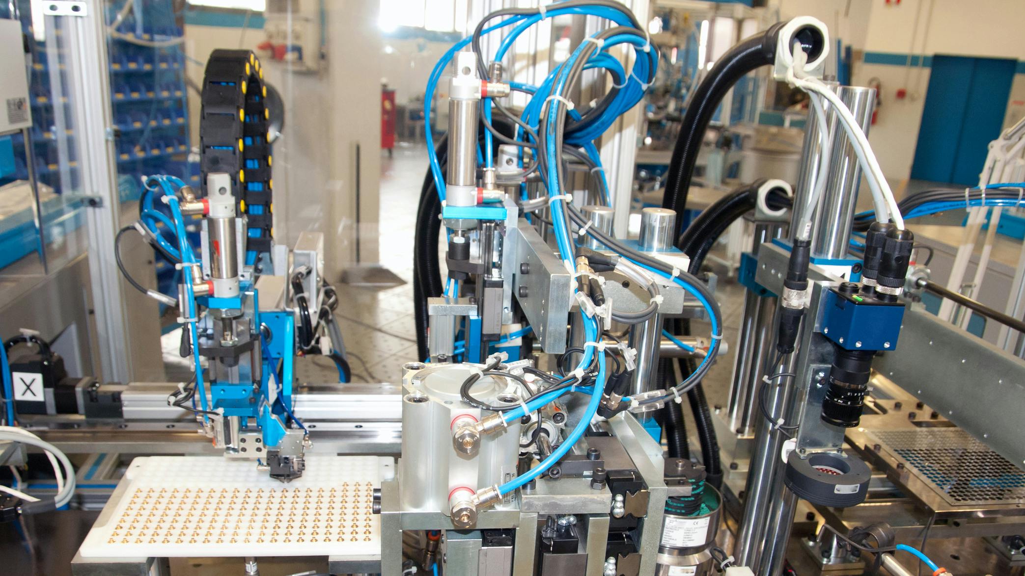 Pneumatics and other components in an industrial automation application