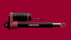 An image of Moog Construction's electric cylinder which aids electrification of mobile machinery An image of Moog Construction's electric cylinder which aids electrification of mobile machinery