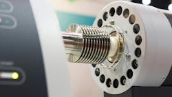 A close up image of a dilatometer which allows for direct measurement of dimensional changes in a material due to temperature A close up image of a dilatometer which allows for direct measurement of dimensional changes in a material due to temperature