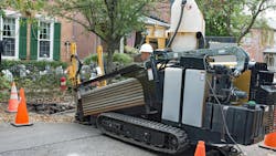 A directional drill operating at a job site A directional drill operating at a job site