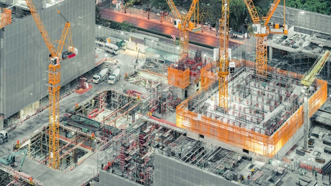 A concept image of a building under construction