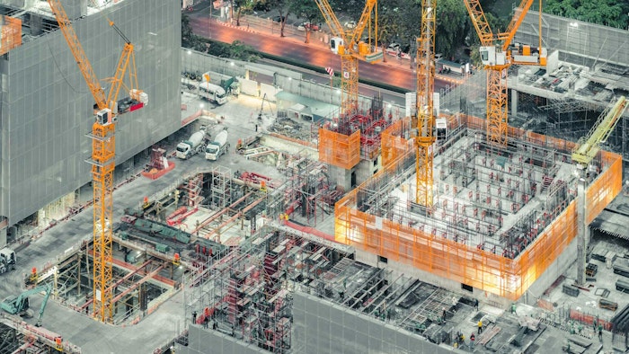 A concept image of a building under construction