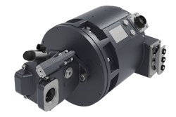 A product image of the Danfoss eHydraulic Power Module offering improved efficiency for electric vehicles A product image of the Danfoss eHydraulic Power Module offering improved efficiency for electric vehicles