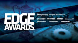 Depiction of gears and engineering drawings with a trophy to signify winners of 2025 EDGE Awards Depiction of gears and engineering drawings with a trophy to signify winners of 2025 EDGE Awards