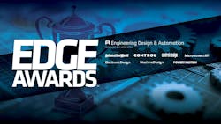 Depiction of gears and engineering drawings with a trophy to signify winners of 2025 EDGE Awards Depiction of gears and engineering drawings with a trophy to signify winners of 2025 EDGE Awards