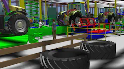 A simulation of a manufacturing line for agricultural machinery
