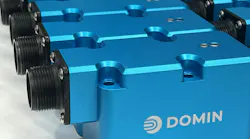 Several Domin hydraulic servo valves lined up next to each other Several Domin hydraulic servo valves lined up next to each other