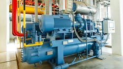 Industrial compressor station in a manufacturing facility Industrial compressor station in a manufacturing facility