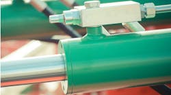 Close up on hydraulic and pneumatic components Close up on hydraulic and pneumatic components