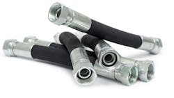 A grouping of several hydraulic hoses A grouping of several hydraulic hoses