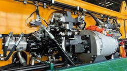 The Danfoss eHydraulic module combining an electric motor and hydraulic pump installed on a Sany electric crane The Danfoss eHydraulic module combining an electric motor and hydraulic pump installed on a Sany electric crane
