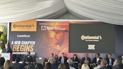 Andreas Gerstenberger, CEO of ContiTech USA, speaking to crowd at grand opening event for new Aguascalientes manufacturing facility Andreas Gerstenberger, CEO of ContiTech USA, speaking to crowd at grand opening event for new Aguascalientes manufacturing facility