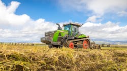 Fendt tractor in a farm field Fendt tractor in a farm field