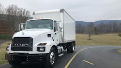 Mack Truck parked on roadway Mack Truck parked on roadway