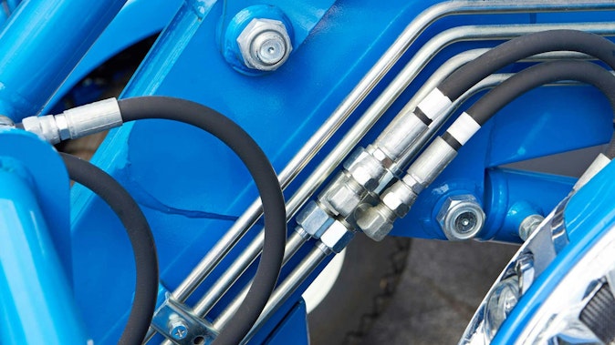 Close up view of Hydraulic Components on a Machine