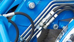 Close up view of Hydraulic Components on a Machine Close up view of Hydraulic Components on a Machine