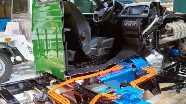 Close up of a Hybrid System on a Truck