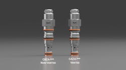 Sun Hydraulics CAZA and CBZA Counterbalance Valves placed next to each other on a gray background Sun Hydraulics CAZA and CBZA Counterbalance Valves placed next to each other on a gray background