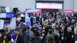 Crowd of people on tradeshow floor Crowd of people on tradeshow floor