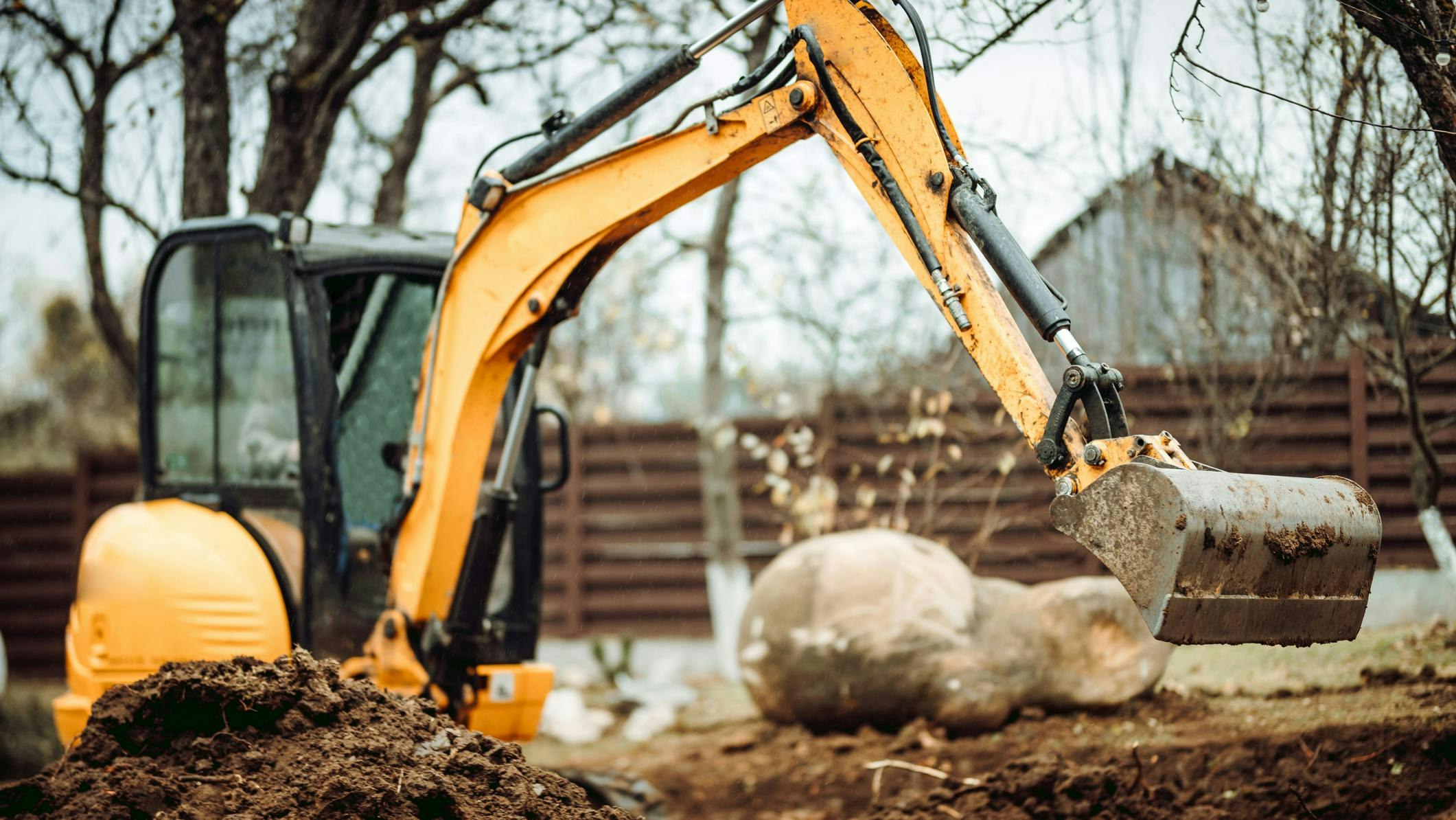 Excavator Working on Job Site