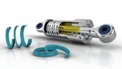 Trelleborg Seals Next to a Hydraulic Cylinder Trelleborg Seals Next to a Hydraulic Cylinder