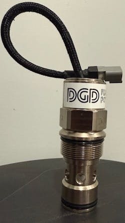 Full view of the DGD Fluid Power CFT Cartridge Flow Transmitter Full view of the DGD Fluid Power CFT Cartridge Flow Transmitter