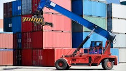 Forklift Working at a Port Forklift Working at a Port