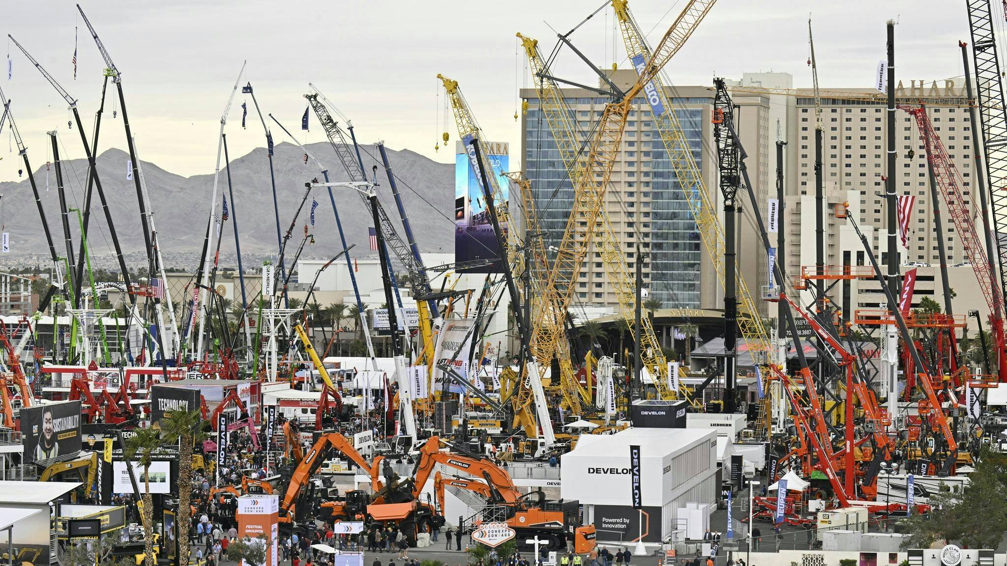 Machines on Display in Outdoor Lot at CONEXPO