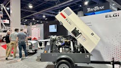 An ELGi portable air compressor on display at a trade show An ELGi portable air compressor on display at a trade show