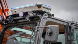 Gravis Rack from Gravis Robotics attached to the roof of a machine Gravis Rack from Gravis Robotics attached to the roof of a machine