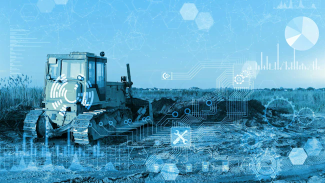 Dozer with Data and Electronic Symbols