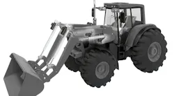 A rendering of how Schaeffler electric actuators can be used on the arm of a tractor A rendering of how Schaeffler electric actuators can be used on the arm of a tractor