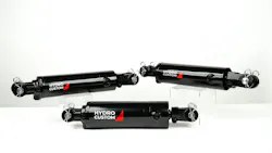 Three Bailey Hydro Custom WC Series Cylinders on a white background Three Bailey Hydro Custom WC Series Cylinders on a white background
