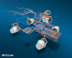 Concept image of a Poclain Full Electric Drive System Concept image of a Poclain Full Electric Drive System
