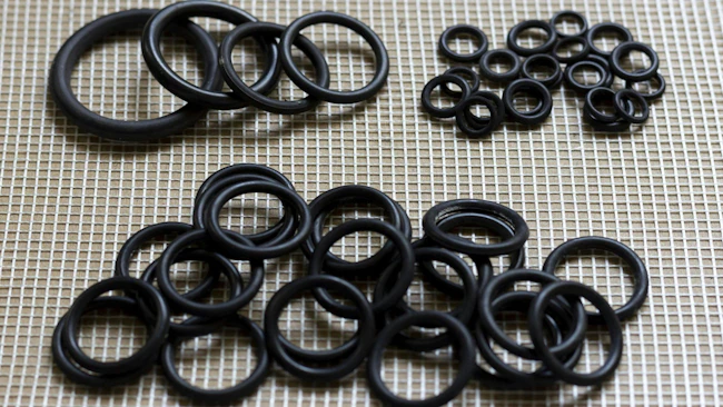 Several rubber seals laid out on a surface