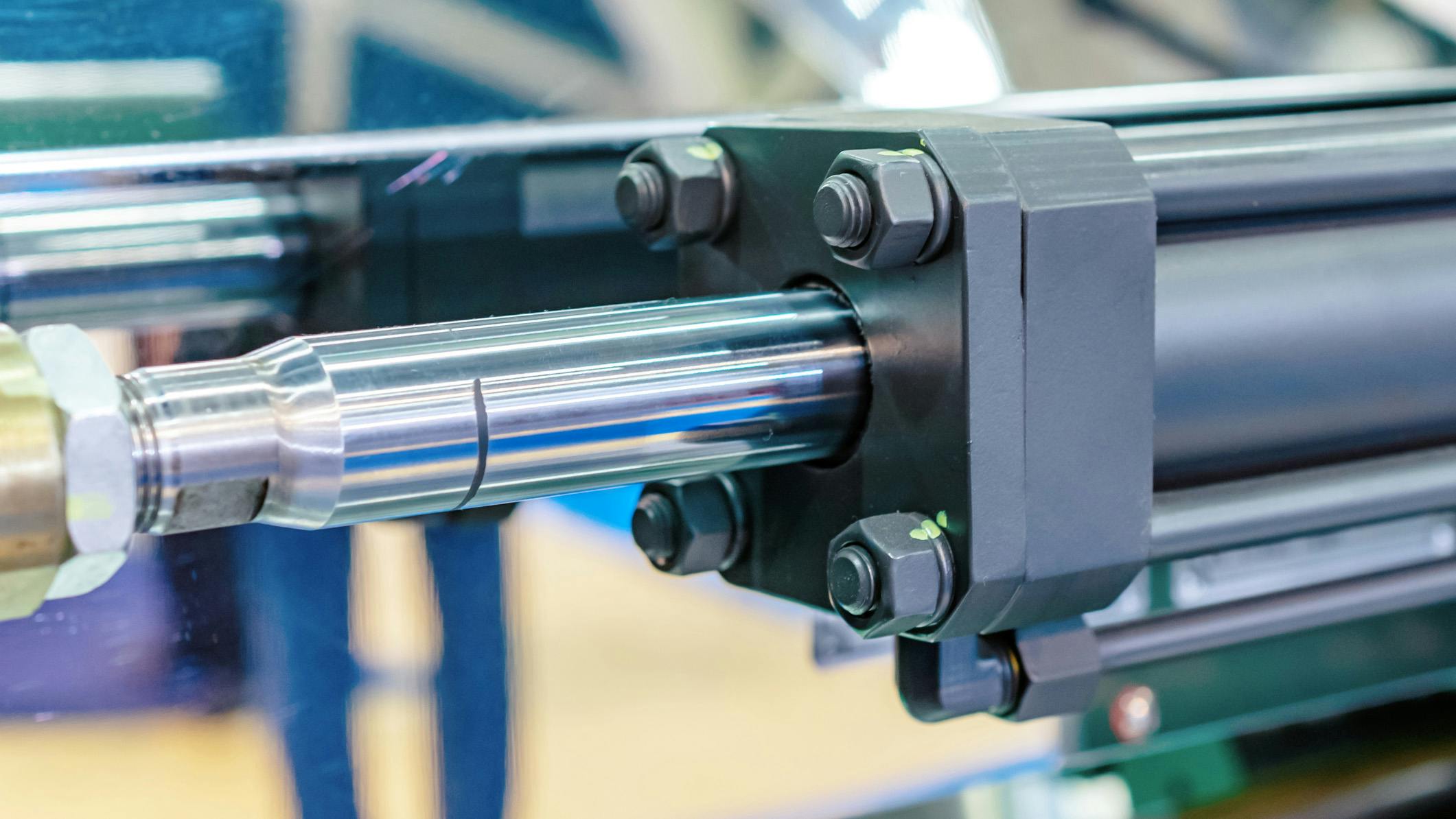 Close up on a hydraulic cylinder