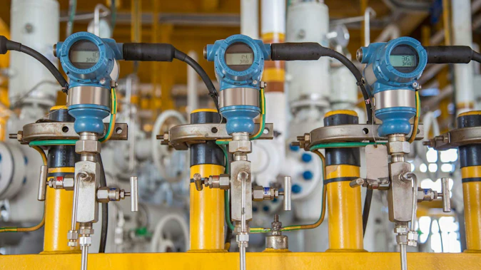 Pressure transmitters installed in an industrial application