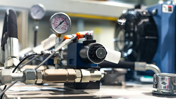 Pressure Gauge on a Hydraulic Power Unit