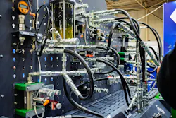 Detailed view of an industrial hydraulic test bench Detailed view of an industrial hydraulic test bench
