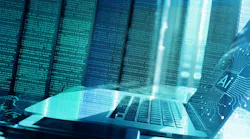 Rows of code and AI on a laptop to show Concept of artificial intelligence